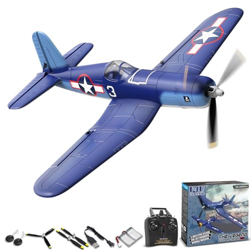 VOLANTEXRC RC Flugzeug für Anfänger, 4CH WWII RC Flugzeug 2,4 GHz Ferngesteuertes Flugzeug RTF mit 2 Batterien und Xpilot Stabilisierungsstystem, One-Key Aerobatic für Anfänger (76108) von VOLANTEXRC