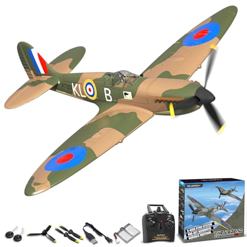 VOLANTEXRC RC Plane 4-CH Remote Control Airplane Ready to Fly Spitefire Radio Controlled Aircraft for Beginners with Xpilot Stabilization System, One Key Aerobatic (761-12 RTF) von VOLANTEXRC