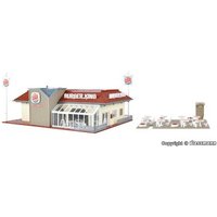 VOLLMER 43632 H0 Burger King Schnellrestaurant mit Inneneinrichtung und LED-Beleuchtung, Funktionsbausatz von VOLLMER