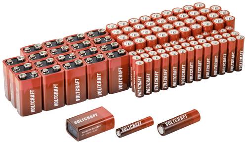 VOLTCRAFT Batterie-Set Mignon, Micro, 9V Block 100St. von VOLTCRAFT