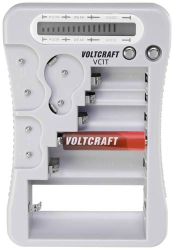 VOLTCRAFT Batterietester VC1T Messbereich (Batterietester) 1,5 V, 3 V, 6 V, 9V Batterie VC-12613270 von VOLTCRAFT