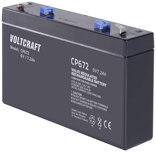 VOLTCRAFT CE6V/7Ah VC-12713945 Bleiakku 6V 7.2Ah Blei-Vlies (AGM) (B x H x T) 151 x 100 x 34mm Flach von VOLTCRAFT