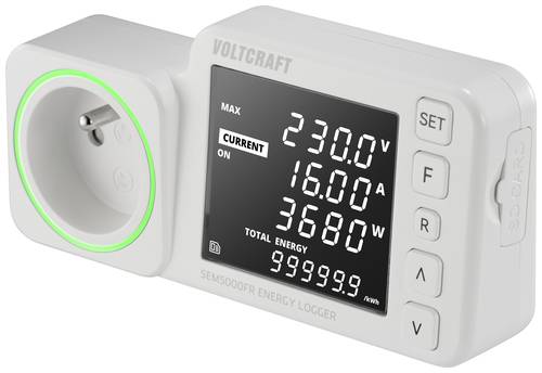 VOLTCRAFT SEM5000 FR Energiekosten-Messgerät Kostenprognose, Alarmfunktion, Stromtarif einstellbar, von VOLTCRAFT