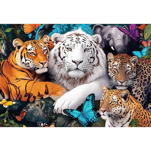100-teiliges Tiger-Puzzles für Kinder im Alter von 6–8 8–10 Jahren – Tierwelt-Puzzles – 100-teiliges Senioren-Puzzle für Kleinkinder, Kinderpuzzles im Alter von 3–5 Jahren, Spielzeug 100-teiliges Tiger-Puzzles für Kinder im Alter von 6–8 8–10 Jahren – Tierwelt-Puzzles – 100-teiliges Senioren-Puzzle für Kleinkinder, Kinderpuzzles im Alter von 3–5 Jahren, Spielzeug von VOLUVOLU