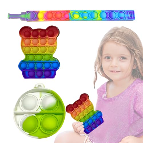 VONJUMA 3 Stück Push and Pop Bubble Sensorisches Fidget Spielzeug Anti Stress Spielzeug Pop Bubble Sensory Fidget Toy Relief Angst Autismus Regenbogen Für Kinder VONJUMA 3 Stück Push and Pop Bubble Sensorisches Fidget Spielzeug Anti Stress Spielzeug Pop Bubble Sensory Fidget Toy Relief Angst Autismus Regenbogen Für Kinder von VONJUMA