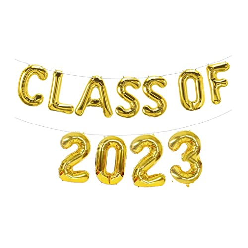 Klasse 2023 Luftballons, 2023 Abschlussfeiern, Folienzahlenballons für 2023 Abschlussfeier Dekorationen Jubiläum Party Supplies (Gold) von VORAE