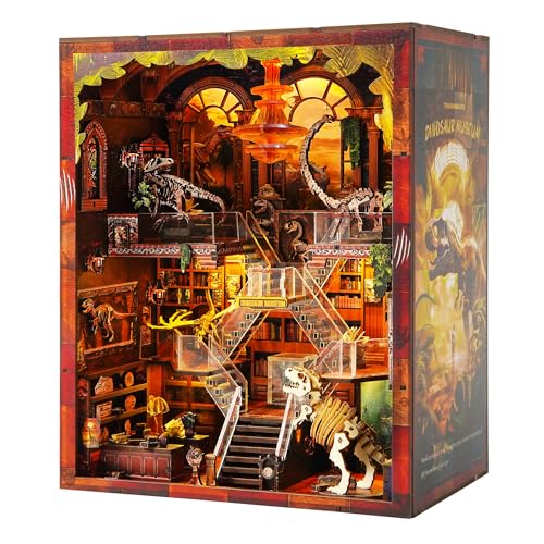 Book Nook Kit – 3D-Holzpuzzle für Dinosaurier Museum, mit LED-Licht, beeindruckende Bücherregal-Dekoration für Feiertage, Geburtstage und Heimbibliotheken Book Nook Kit – 3D-Holzpuzzle für Dinosaurier Museum, mit LED-Licht, beeindruckende Bücherregal-Dekoration für Feiertage, Geburtstage und Heimbibliotheken von VORATHIS