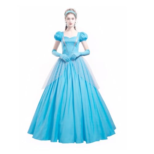 VOREAD Damen Deluxe Blau Prinzessin Kleid Halloween Fancy Ball Party Kleid Kostüm (Blau, S) von VOREAD