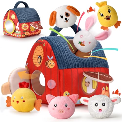 Montessori Baby Spielzeug ab 6 -12 Monate - Weiches Bauernhof-Set mit 6 Tieren, Rassel & Spiegel,Sensorisches Spielzeug Lernspielzeug für Kinder 1-3 Jahre,Ideales Weihnachts & Geburtstagsgeschenk Montessori Baby Spielzeug ab 6 -12 Monate - Weiches Bauernhof-Set mit 6 Tieren, Rassel & Spiegel,Sensorisches Spielzeug Lernspielzeug für Kinder 1-3 Jahre,Ideales Weihnachts & Geburtstagsgeschenk von VORENUS
