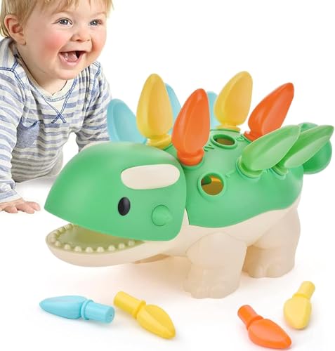 VORENUS Montessori Spielzeug ab 1-2 Jahr, Dinosaurier Spielzeug, Geschenke für Kinder ab 1 2 3 4 Jahr, Trainiert Hand-Auge-Koordination Kleinkind Lernspielzeug für Jungen und Mädchen Geschenk… von VORENUS