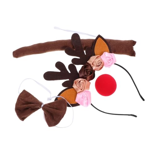 VOSAREA 1 Rentier-kostümset: Enthält Ein Geweih-stirnband, Rudolph-rote Nase, Eine Krawatte Und Einen Für Weihnachten, Halloween, Cosplay-zubehör VOSAREA 1 Rentier-kostümset: Enthält Ein Geweih-stirnband, Rudolph-rote Nase, Eine Krawatte Und Einen Für Weihnachten, Halloween, Cosplay-zubehör von VOSAREA