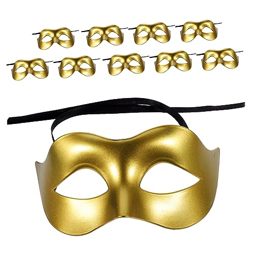 VOSAREA 10 Stück Teiliges Halbgesichtige Maske Goldfarbig Modernes Design Leichte Kunststoff Masken für Maskenball Karneval Halloween Deko Cosplay und Partyzubehör für Damen und Herren VOSAREA 10 Stück Teiliges Halbgesichtige Maske Goldfarbig Modernes Design Leichte Kunststoff Masken für Maskenball Karneval Halloween Deko Cosplay und Partyzubehör für Damen und Herren von VOSAREA