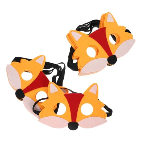 VOSAREA 12 Stück Teiliges Filz Fuchsmasken Halbgesicht Tiermasken Halloween Cosplay Maske mit Elastischem Band für Erwachsene Atmungsaktiv Wiederverwendbar von VOSAREA