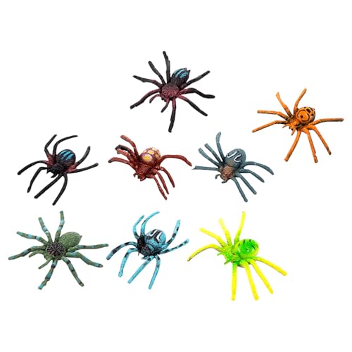 VOSAREA 8 Stück Plastik Gefälschte Spinne Halloween Lebensechte Tierfigur Party Streich Trick Simulation Tier Requisite Ornament für Party Dekoration von VOSAREA