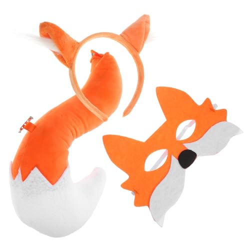 VOSAREA Fuchs Cosplay Set mit Maske Ohren und Leichtes Strapazierfähiges Kostümzubehör für Halloween Karneval und Tierverkleidungen Wiederverwendbar und Vielseitig Einsetzbar von VOSAREA