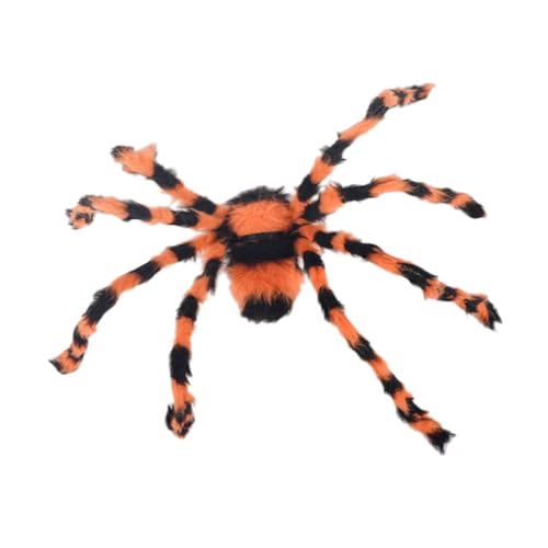 VOSAREA Große Halloween Spinne Deko Orange Bauch Haarige Spinnenfigur für Innen Außen Garten Party Festival Dekoration Halloween Party Supply von VOSAREA