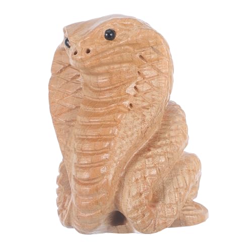 VOSAREA Holzschnitzerei Schlangen Figur Ornamente chinesisches Jahr 2025 Schlange Deko Tierkreisstatue Schlangen Statue Holz Schlangen Feng Shui Figuren für zu Hause Tischdeko von VOSAREA