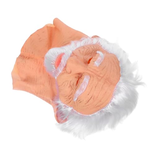 VOSAREA Realistisches Old Man Kostüm Kopfmaske mit Weißem Haar und Integriertes Perückenkostüm Atmungsaktives Weiches Material für Halloween Karneval Masquerade Party Erwachsene von VOSAREA