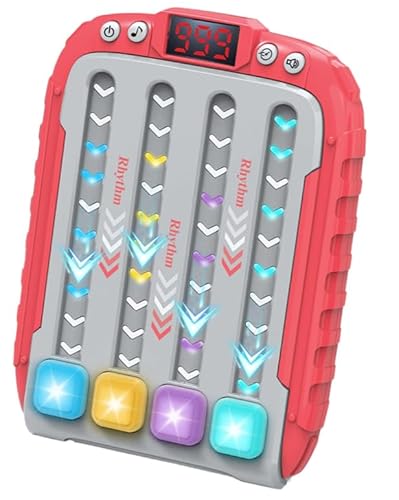 Handheld Spielkonsole für Unterwegs, Quick Push Spielzeug, spielekonsole für unterwegs, Elektronisches Puzzle-Spiel, Fidget Toys Kinder Spielzeug Geschenke für Kids, Jungen und Mädchen(Rot) von VOSSOT