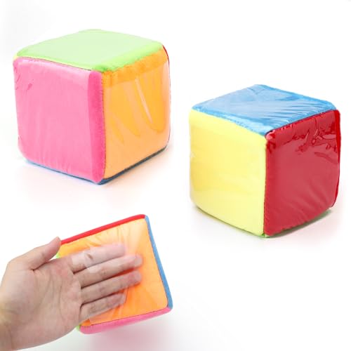 Kinder Lernwürfel, 2Pcs Lernwürfel mit 6-seitigen durchsichtigen Taschen, Plüschwürfel 10cm Blanko-Würfel Groß Schaumstoffwürfel, bunter Würfel mit Taschen für den frühen Unterricht von Kindern Kinder Lernwürfel, 2Pcs Lernwürfel mit 6-seitigen durchsichtigen Taschen, Plüschwürfel 10cm Blanko-Würfel Groß Schaumstoffwürfel, bunter Würfel mit Taschen für den frühen Unterricht von Kindern von VOSSOT
