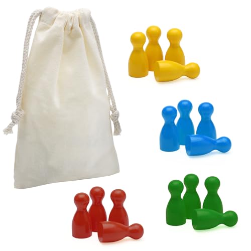 Spielfiguren aus Holz für Brettspiele 160 Stück Halmakegel und 16 Stück Würfel aus Holz Bunte Spielfiguren mit 1 Beutel Halmakegel 25x12 aus Holzs Set Spielfiguren für Brettspiele von VOSSOT