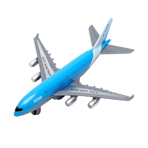 VOSSOT Airbus A380 Flugzeug Spielzeug – Mini Metall Flugzeug Modell mit Rückziehfunktion für Kinder ab 3 Jahren, Airplane für Kinder, Perfekt als Flughafen Spielzeug und Geschenk (14 cm Länge) von VOSSOT