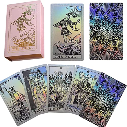 78 Tarot-Karten-Deck mit Anleitung, Tarot-Karten für Anfänger, Tarot-Deck-Set, PVC, wasserdichte Tarot-Karten, Wahrsagungsspielzeug von VOVCIG