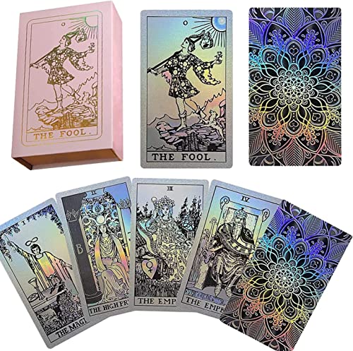 VOVCIG Tarotkarten-Deck mit Anleitung, Tarot für Anfänger und Profis, 78 wasserdichte PVC-Karten, Wahrsagungsspielzeug ab 6 Jahren von VOVCIG