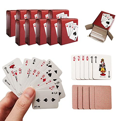 VOVCIG Mini Spielkarten Schürhaken 10 Deck Poker Karten Mini Poker 54 Karten Reise Spiel Poker Karten Spiel Poker für Teens Erwachsene Home Dekoration von VOVCIG