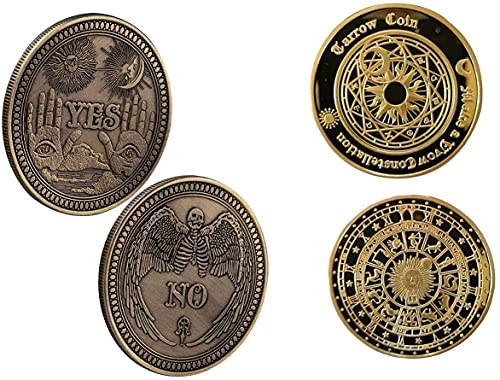 VOVCIG Tarot-Münzen-Set "Yes No Challenge", Sonne, Mond, Wahrsagung und Ja Nein, Münzen (2 Stück) von VOVCIG