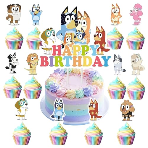 25 Stück Bluy und Bngo Tortendeko Jungen, Bluy und Bngo Kuchen Deko Kindergeburtstag, Cake Topper Set, Happy Birthday Topper für Jungen Geburtstag Party Kuchen Dekoration Supplies 25 Stück Bluy und Bngo Tortendeko Jungen, Bluy und Bngo Kuchen Deko Kindergeburtstag, Cake Topper Set, Happy Birthday Topper für Jungen Geburtstag Party Kuchen Dekoration Supplies von VOVhpbidy