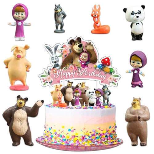 9 Stück Masha und der bär Mini Figuren Set Mädchen, Masha und der bär Figuren Tortendeko, Cartoon Mini Tortenfiguren, Kuchen Deko Kindergeburtstag, Cake Topper für Party Supplies 9 Stück Masha und der bär Mini Figuren Set Mädchen, Masha und der bär Figuren Tortendeko, Cartoon Mini Tortenfiguren, Kuchen Deko Kindergeburtstag, Cake Topper für Party Supplies von VOVhpbidy