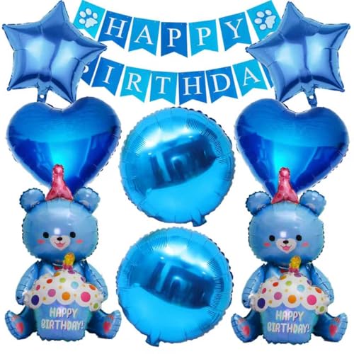 VOVhpbidy 9 Stück Stitc Geburtstagsdeko Junge Mädchen, Stitc Luftballons Geburtstag Set, Kindergeburtstag Folienballon, Geburtstag Party Deko Ballons Set für Kinder von VOVhpbidy