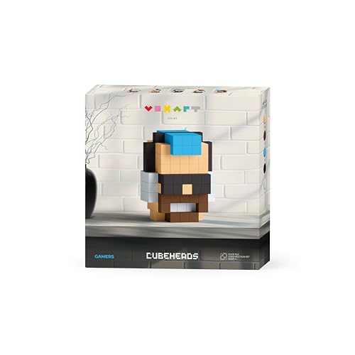 VOXART Cubeheads Gamers Pixel Art Bauset - 3D-kachelbasiertes Heimdekor-Modell, Erstellen und Präsentieren von Retro-Pixel-Figuren, einzigartiges künstlerisches Geschenk für Gamer, Designer und von VOXART