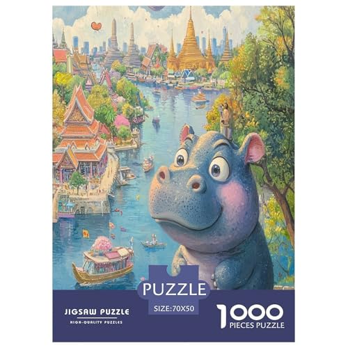 Hippo Puzzle 1000-teilige Schwer Puzzle Spielzeug Lernspiel Impossible Herausforderungsspielzeug Für Erwachsene Und Kinder Ab 14 Jahren 70x50cm/1000pcs Hippo Puzzle 1000-teilige Schwer Puzzle Spielzeug Lernspiel Impossible Herausforderungsspielzeug Für Erwachsene Und Kinder Ab 14 Jahren 70x50cm/1000pcs von VOXAVQRAN