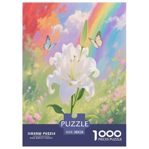 Lilie Puzzles 1000 Teile Schwer Puzzle Spielzeug Pädagogisches Spiel Impossible Herausforderungsspielzeug Für Erwachsene Und Kinder in Bewährter 38x26cm/1000pcs von VOXAVQRAN