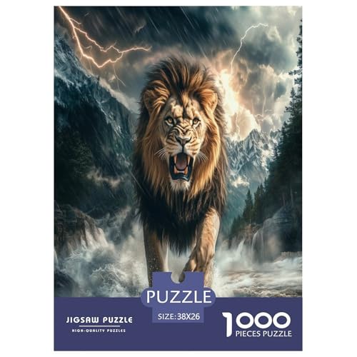 Löwen Puzzles 1000 Teile Schwer Puzzle Spielzeug Lernspiel Impossible Herausforderungsspielzeug Für Erwachsene Und Kinder Ab 14 Jahren 38x26cm/1000pcs von VOXAVQRAN