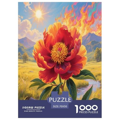 Peony Puzzles 1000-teilige Schwer Puzzle Spielzeug Lernspiel Impossible Herausforderungsspielzeug Für Erwachsene Kinder 70x50cm/1000pcs von VOXAVQRAN