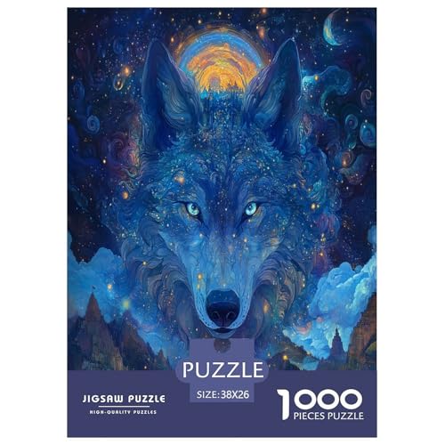 Wolf Puzzles 1000 Teile Schwer Puzzle Spielzeug Pädagogisches Spiel Impossible Herausforderungsspielzeug Für Erwachsene Kinder 38x26cm/1000pcs von VOXAVQRAN