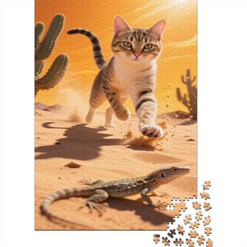 Ägyptischer Mau 1000 Teile Puzzle Wüstenechse Erwachsenenpuzzle Mit Herausforderungsspiel Umweltfreundliches Holzpuzzle Wohndekoration Kreative Geschenke Erwachsene Kinder 1000pcs (75x50cm) von VOXYTMLWG