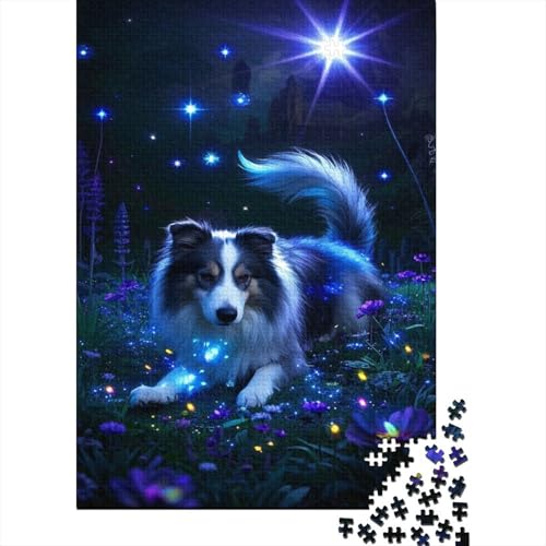 Border Collie 1000 Teile Puzzle Sternenhimmel Puzzles Für Erwachsene Herausforderungsspiel Umweltfreundliches Holzpuzzle Wohndekoration Collection Puzzle Für Erwachsene Kinder 1000pcs (75x50cm) von VOXYTMLWG