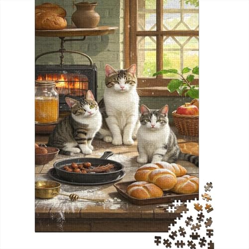 Britisches Kurzhaar 1000 Teile Puzzle Küchenbrot Erwachsenenpuzzle Familienherausforderung Umweltfreundliches Holzpuzzle Wohndekoration Kreative Geschenke Erwachsene Kinder 1000pcs (75x50cm) von VOXYTMLWG