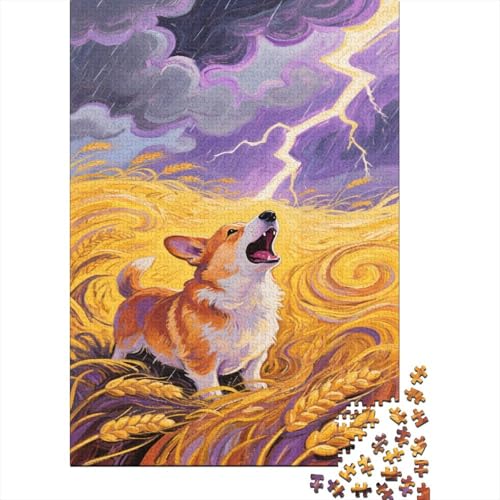Corgi 1000 Pieces Puzzle Kunst Gemälde Puzzles Für Erwachsene Herausforderungsspiel Umweltfreundliches Holzpuzzle Familiendekoration Collection Puzzle Für Erwachsene Kinder 1000pcs (75x50cm) von VOXYTMLWG