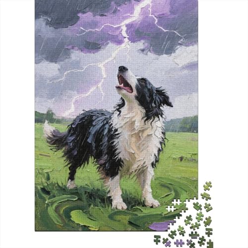 Der Border Collie 1000 Pieces Puzzle Blitz Ölmalerei Puzzles Für Erwachsene Familienherausforderung Umweltfreundliches Holzpuzzle Familiendekoration Kreative Geschenke Erwachsene Kinder 1000pcs (75 von VOXYTMLWG