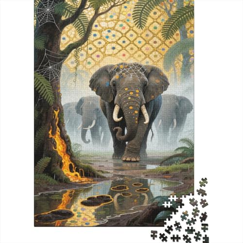 Elefanten 1000 Teile Puzzle in Herden Erwachsenenpuzzle Mit Bildungsherausforderungen Umweltfreundliches Holzpuzzle Wohndekoration Collection Puzzle Für Erwachsene Kinder 1000pcs (75x50cm) von VOXYTMLWG