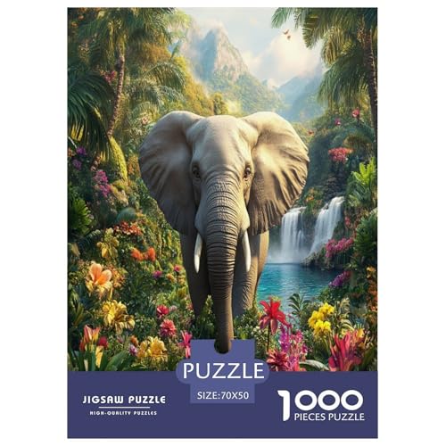 Elefanten Puzzle 1000 Teile Schwer Puzzle Spielzeug Pädagogisches Spiel Impossible Herausforderungsspielzeug Für Erwachsene Und Kinder in Bewährter 70x50cm/1000pcs von VOXYTMLWG