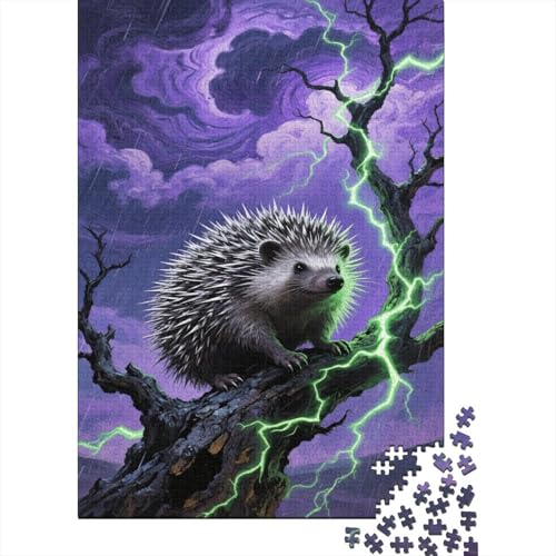 Europäisches Igel 1000 Teile Puzzle Kunst still Erwachsenenpuzzle Herausforderungsspiel Umweltfreundliches Holzpuzzle Familiendekoration Kreative Geschenke Erwachsene Kinder 1000pcs (75x50cm) von VOXYTMLWG