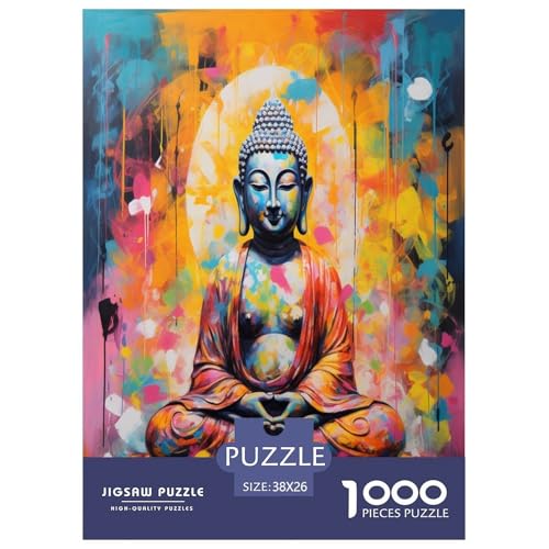 Figur des Buddha, Tempel Puzzle 1000-teilige Schwer Puzzle Spielzeug Pädagogisches Spiel Impossible Herausforderungsspielzeug Für Erwachsene Und Kinder in Bewährter 38x26cm/1000pcs von VOXYTMLWG