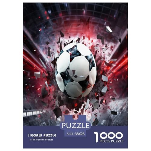 Fußball - Sports Puzzle 1000-teilige Schwer Puzzle Spielzeug Pädagogisches Spiel Impossible Herausforderung Spielzeug Für Erwachsene Kinder 38x26cm/1000pcs von VOXYTMLWG