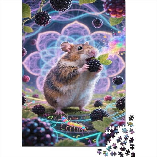 Hamster 1000 Teile Puzzle Herbstahornblätter Erwachsenenpuzzle Familienherausforderung Umweltfreundliches Holzpuzzle Familiendekoration Collection Für Erwachsene Kinder 1000pcs (75x50cm) von VOXYTMLWG
